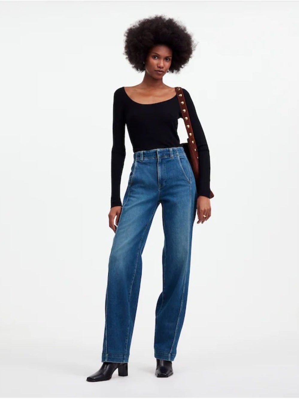 NWT Madewell Size 27 Tapered Denim Trousers Jeans